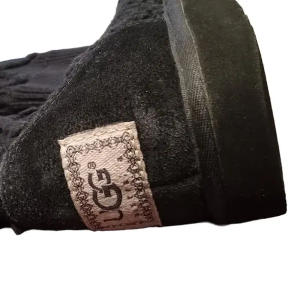 UGG Australia | Classic Argyle Sweater Knit | Tall Black Boots | Women | Size: 7