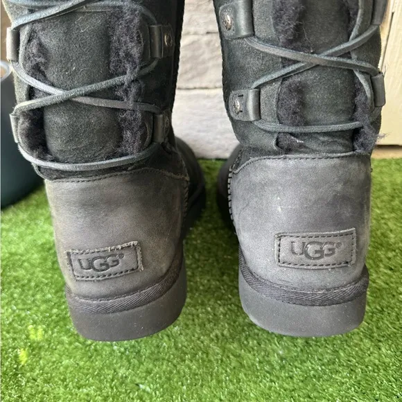 UGG Australia Kristabell Black Lace Up Shearling Women’s Winter Boots