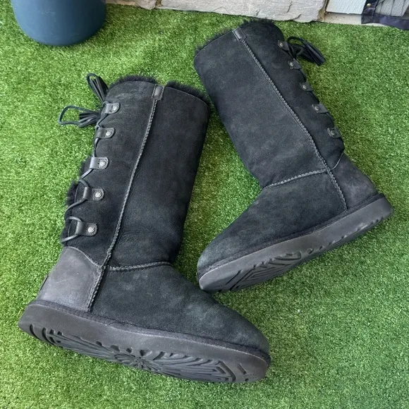 UGG Australia Kristabell Black Lace Up Shearling Women’s Winter Boots