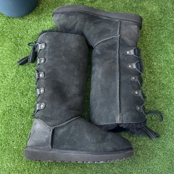 UGG Australia Kristabell Black Lace Up Shearling Women’s Winter Boots