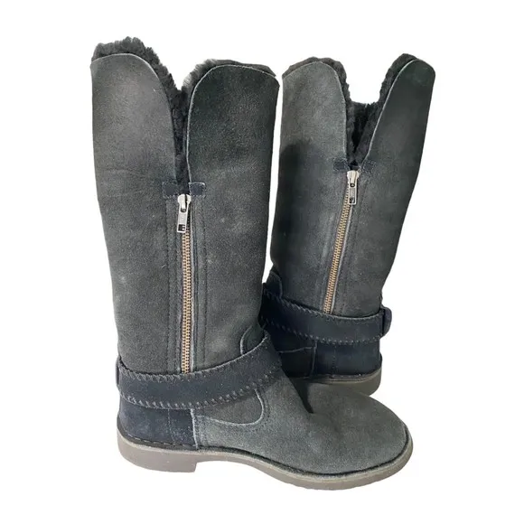 Ugg Australia Women's Boots Braiden Zip Up Black 1012361 Size 7 M