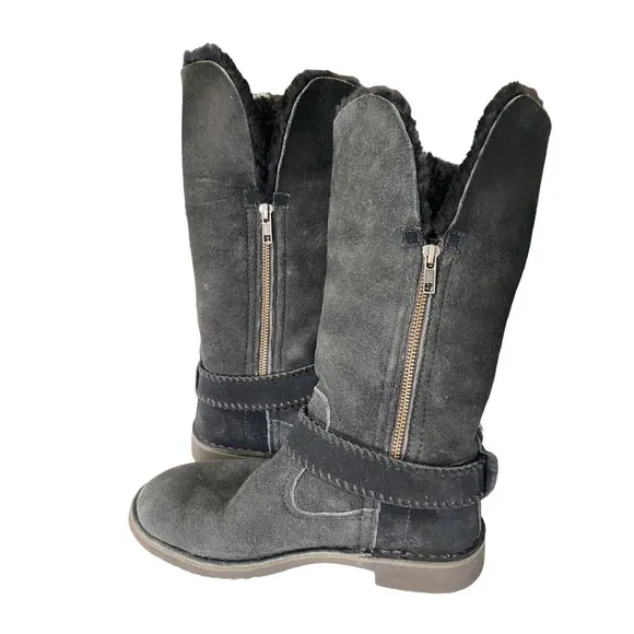 Ugg Australia Women's Boots Braiden Zip Up Black 1012361 Size 7 M