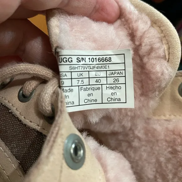 UGG Bethany Canvas Quartz Shoes Pink High Top Size 9