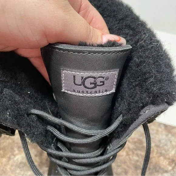 Ugg Black Fur Lined Insulated Winter Boots
