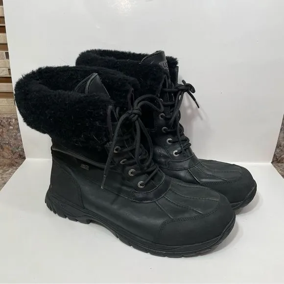 Ugg Black Fur Lined Insulated Winter Boots