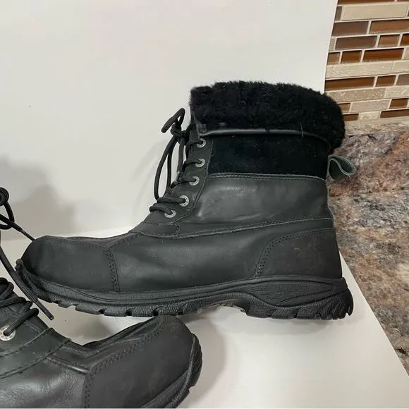 Ugg Black Fur Lined Insulated Winter Boots