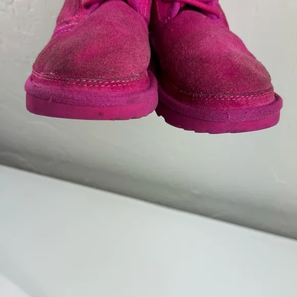 Ugg Boots Neumel ll Ankle Booties Sherpa Lined Lace Tie Up Pull On‎ Knit Pink