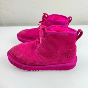 Ugg Boots Neumel ll Ankle Booties Sherpa Lined Lace Tie Up Pull On‎ Knit Pink