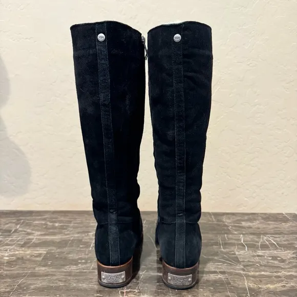 UGG Broome Suede Leather and ShearlingCampus Style Knee High Boots