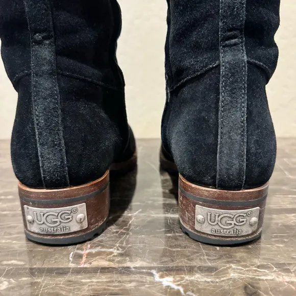 UGG Broome Suede Leather and ShearlingCampus Style Knee High Boots