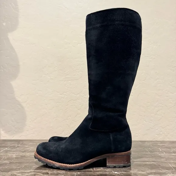 UGG Broome Suede Leather and ShearlingCampus Style Knee High Boots