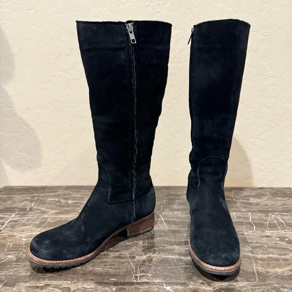 UGG Broome Suede Leather and ShearlingCampus Style Knee High Boots