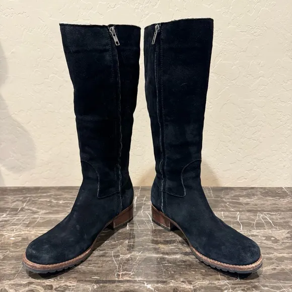 UGG Broome Suede Leather and ShearlingCampus Style Knee High Boots