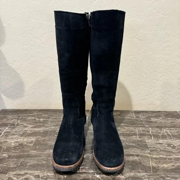 UGG Broome Suede Leather and ShearlingCampus Style Knee High Boots