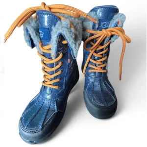 UGG Butte II Boots Girls 13 Blue Pure Wool Lined Waterproof