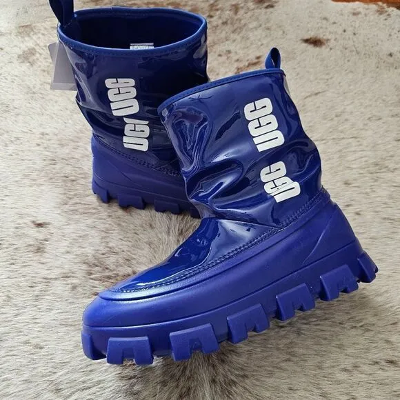 UGG Classic Brellah Mini Women's Waterproof Boots Regal Blue Size 8 NEW