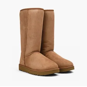 Ugg Classic Tall II Suede Sheepskin Boot Tan size 6
