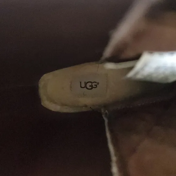 UGG 'CORALINE' BOOTS WATERPROOF NUBUCK LEATHER WEDGE HEEL BROWN WOMENS (8.5)