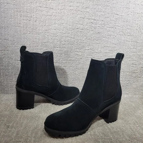 Ugg Hazel Womens Size 11 Black Suede Waterproof Block Heel Chelsea Boots NEW