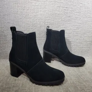 Ugg Hazel Womens Size 11 Black Suede Waterproof Block Heel Chelsea Boots NEW