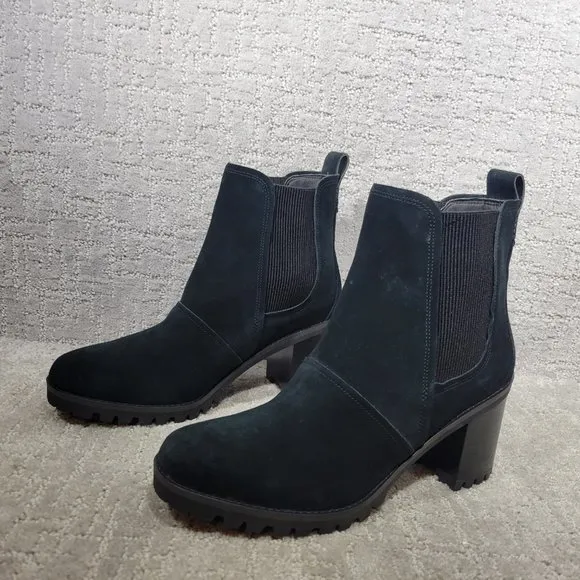 Ugg Hazel Womens Size 11 Black Suede Waterproof Block Heel Chelsea Boots NEW