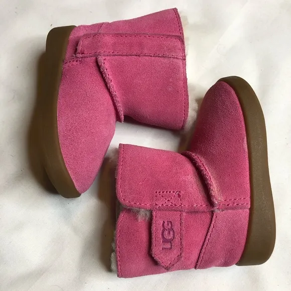 UGG Keelan suede hot pink hard bottoms boots