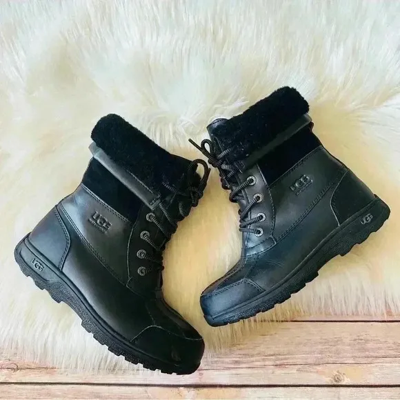 UGG Kids Butte li Boots Shoes Tall Leather Waterproof Boots Sz 4
