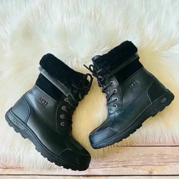 UGG Kids Butte li Boots Shoes Tall Leather Waterproof Boots Sz 4