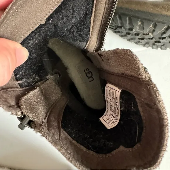 UGG leather lug sole buckle boots