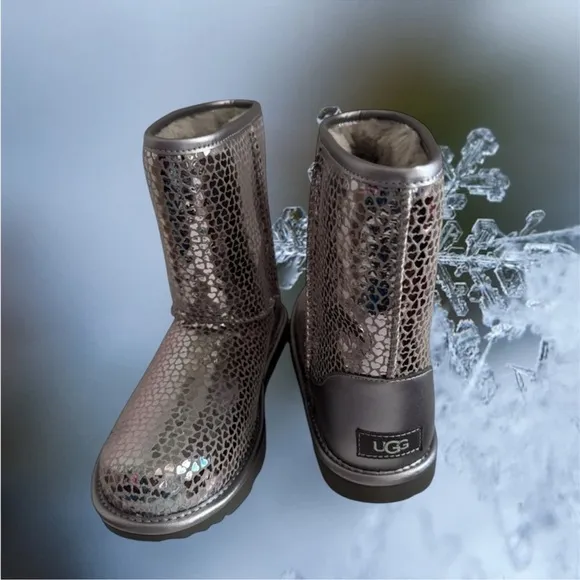 UGG Metallic Silver Boots