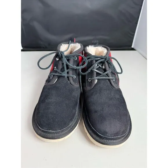 UGG Neumel Plaid Wool Suede Tartan Boots Mens 9 Red Black Classic 1019683 Winter