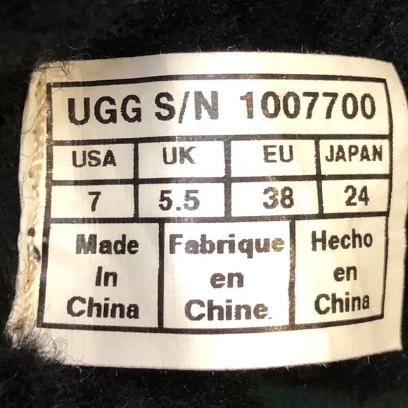 UGG Palisade Black Leather Sheepskin Winter Boots 7
