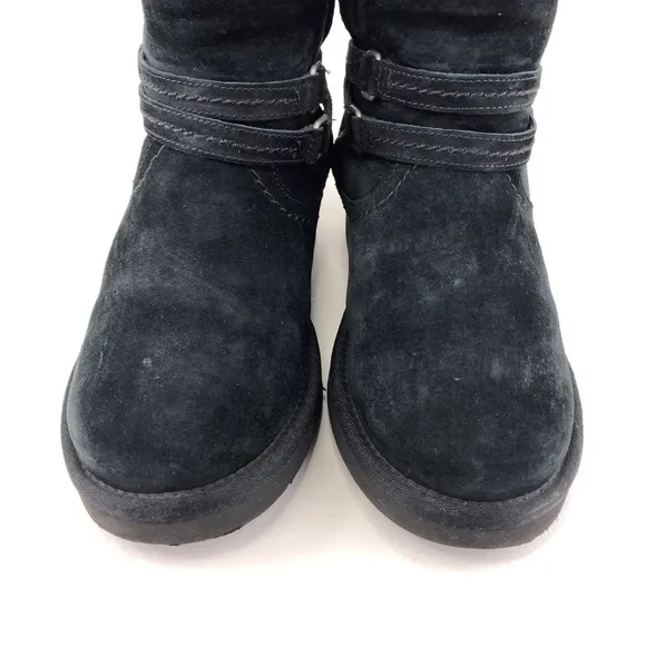 UGG Palisade Black Leather Sheepskin Winter Boots 7