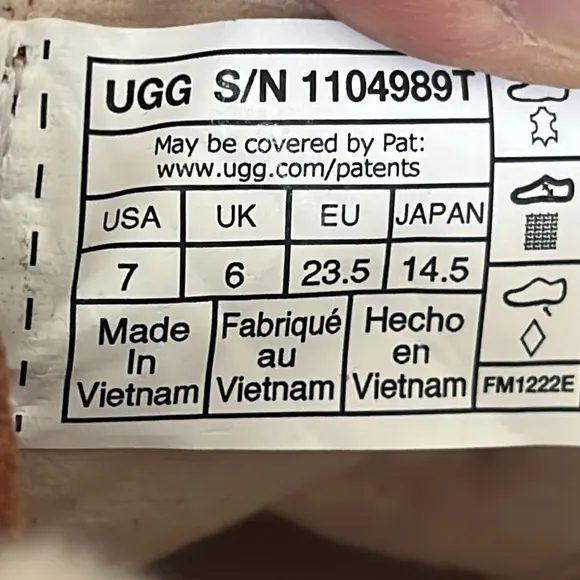 UGG Rennon II chestnut Boots with Velcro Straps and Fleece Lining