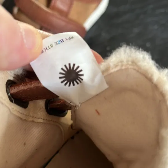 UGG Rennon II chestnut Boots with Velcro Straps and Fleece Lining