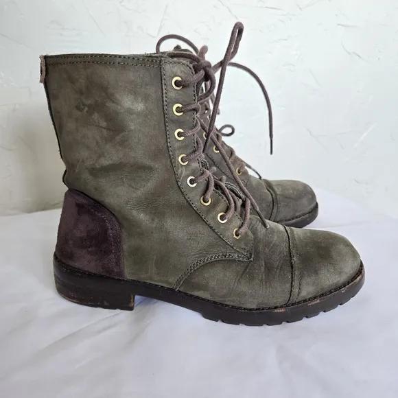 UGG Suede Green Brown Lace Up Kilmer Boots