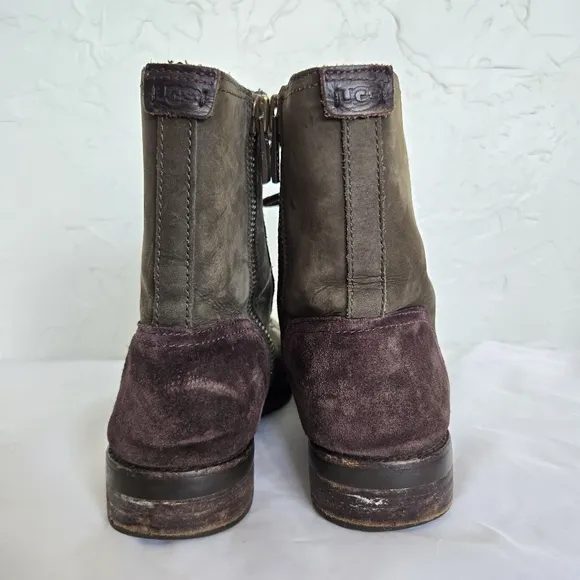 UGG Suede Green Brown Lace Up Kilmer Boots