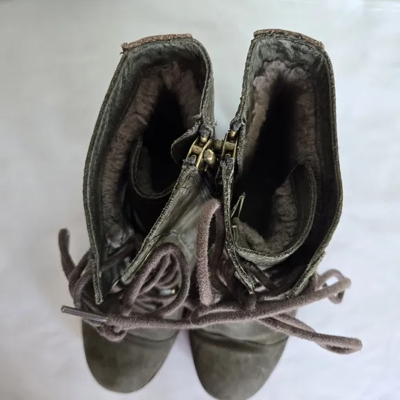 UGG Suede Green Brown Lace Up Kilmer Boots