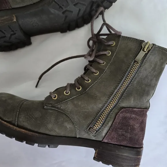 UGG Suede Green Brown Lace Up Kilmer Boots