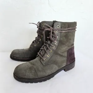 UGG Suede Green Brown Lace Up Kilmer Boots
