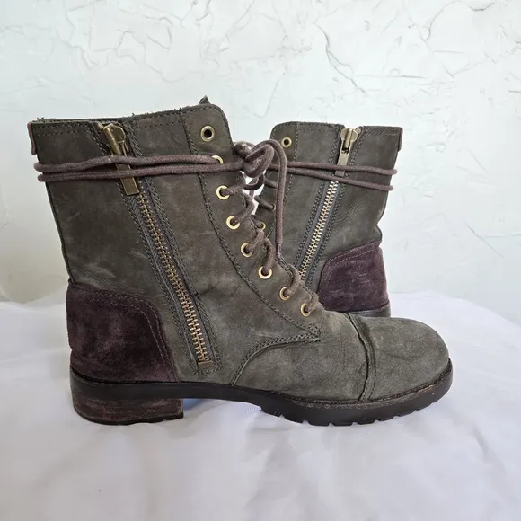 UGG Suede Green Brown Lace Up Kilmer Boots