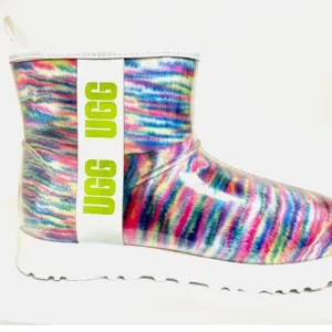 UGG sz 7 NWB classic mini clear pixelate ankle‎ boots