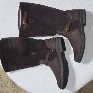 UGG Thomsen Tall Brown Suede‎ Leather Waterproof Boots Size 12 Women’s.