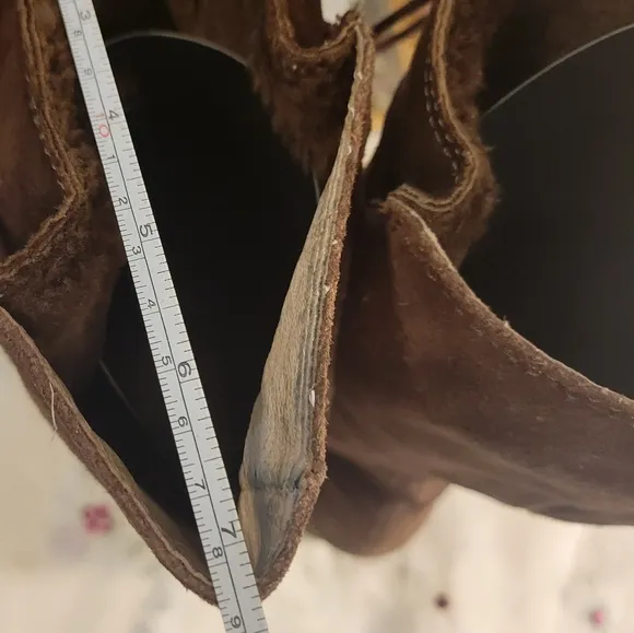 UGG VINTAGE UGG lace up SHERLING RUBBER WEDGE HEEL BOOTS