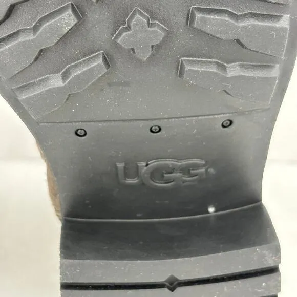 UGG Wilde Moto Buckle Boots Women's Size 5.5 Waterproof Leather Suede Wool