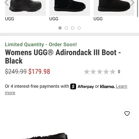 UGG women’s Adirondack III 7.5 boots New