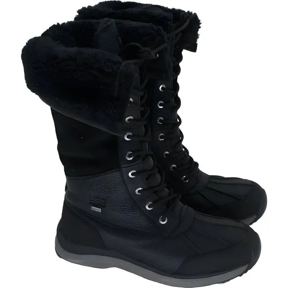 UGG Women's Adirondack Tall III Black Boots, Size 10 - Stylish and Warm