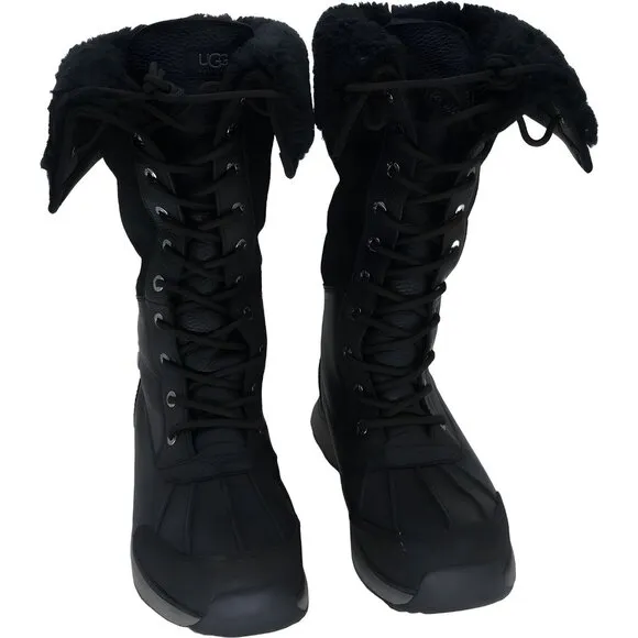 UGG Women's Adirondack Tall III Black Boots, Size 10 - Stylish and Warm