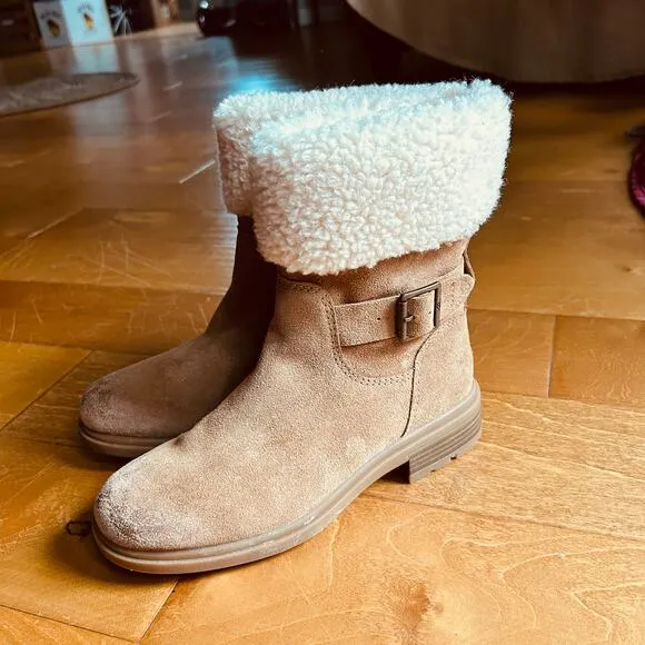 UGG Women's Chestnut Harrison Cuff Suede Boots sz 6 Waterproof Mid-Calf 1120773