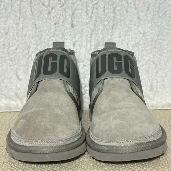 Ugg Womens Graphic Grey Neumel ll Suede SlipOn Chukka Ankle Boots Shoes SZ 8